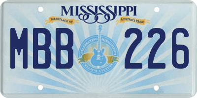 MS license plate MBB226