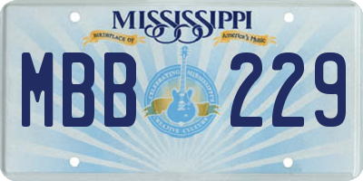MS license plate MBB229