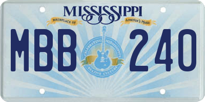 MS license plate MBB240