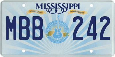 MS license plate MBB242