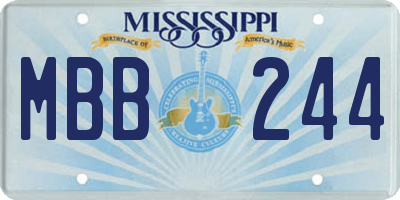 MS license plate MBB244