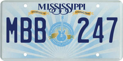 MS license plate MBB247