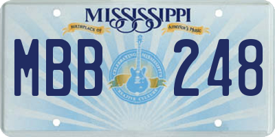 MS license plate MBB248