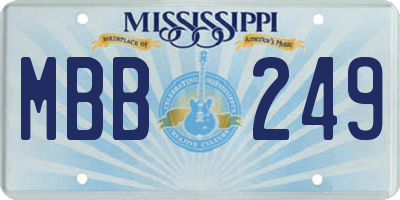 MS license plate MBB249
