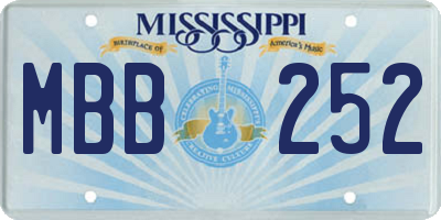 MS license plate MBB252