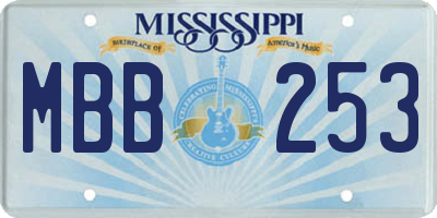 MS license plate MBB253