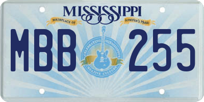 MS license plate MBB255