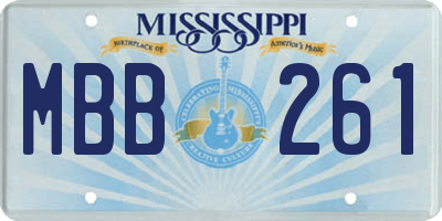 MS license plate MBB261