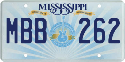 MS license plate MBB262