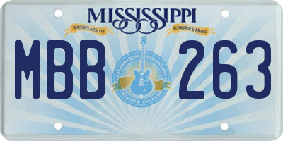 MS license plate MBB263