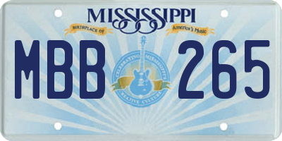 MS license plate MBB265
