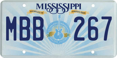 MS license plate MBB267