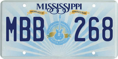 MS license plate MBB268