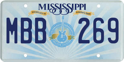 MS license plate MBB269