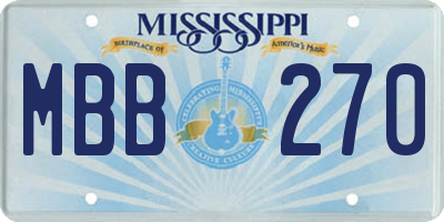 MS license plate MBB270