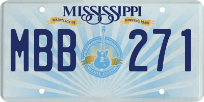 MS license plate MBB271