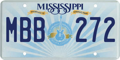 MS license plate MBB272