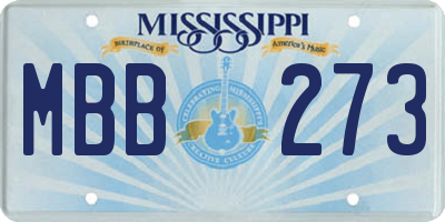 MS license plate MBB273