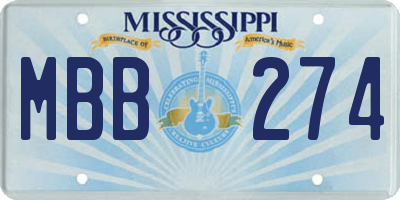 MS license plate MBB274
