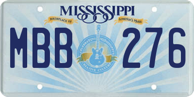 MS license plate MBB276