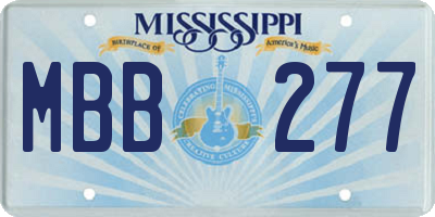MS license plate MBB277