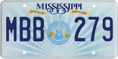 MS license plate MBB279