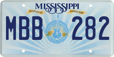 MS license plate MBB282
