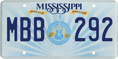 MS license plate MBB292
