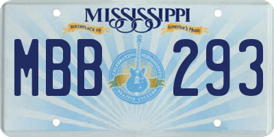 MS license plate MBB293