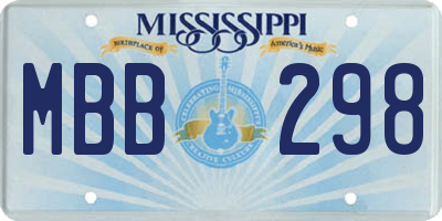 MS license plate MBB298