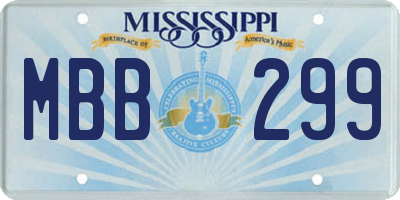 MS license plate MBB299