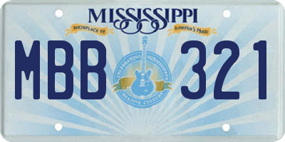 MS license plate MBB321