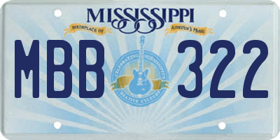 MS license plate MBB322