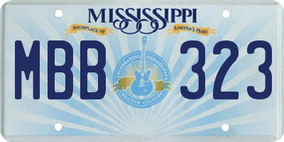MS license plate MBB323
