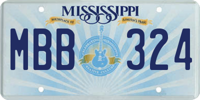 MS license plate MBB324