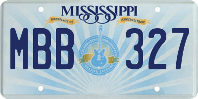 MS license plate MBB327