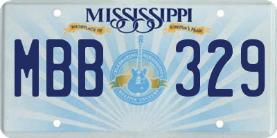 MS license plate MBB329
