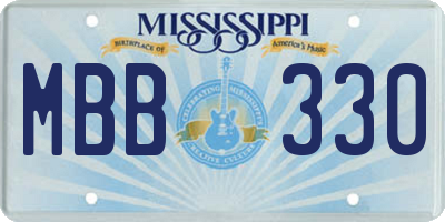 MS license plate MBB330
