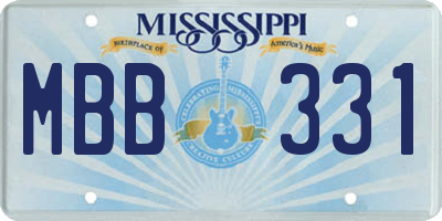 MS license plate MBB331