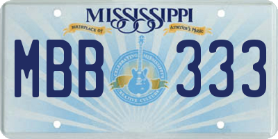 MS license plate MBB333