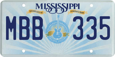 MS license plate MBB335