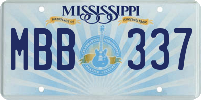 MS license plate MBB337