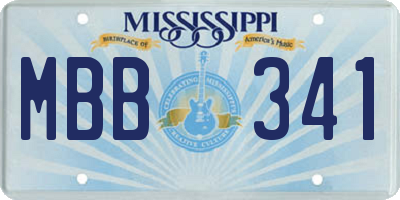 MS license plate MBB341