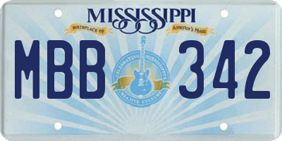 MS license plate MBB342
