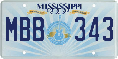 MS license plate MBB343