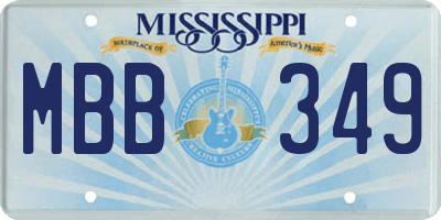 MS license plate MBB349