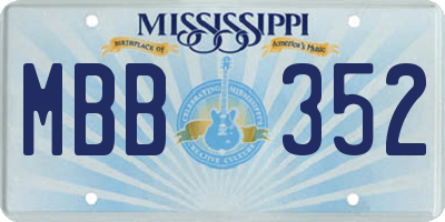 MS license plate MBB352