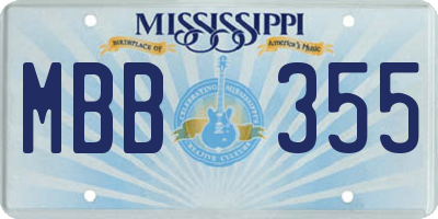 MS license plate MBB355