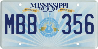 MS license plate MBB356