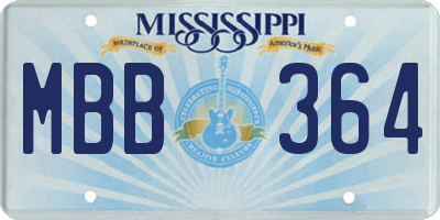 MS license plate MBB364